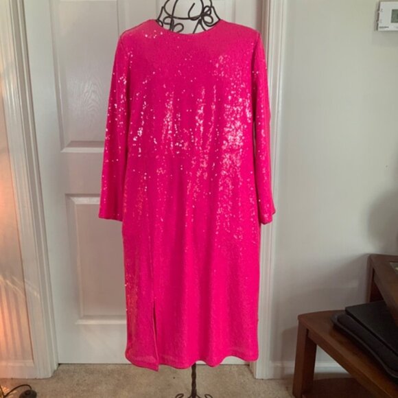 Torrid Hot Pink Sequin Glam Party Dress Plus Size 16 - Picture 12 of 12